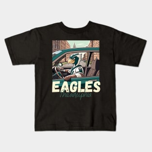 Philadelphia eagles football player graphic design cartoon style beautiful artwork Kids T-Shirt